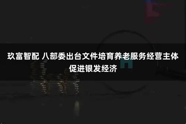 玖富智配 八部委出台文件培育养老服务经营主体促进银发经济